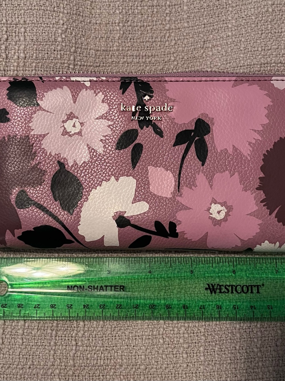kate spade Pink Floral Leather Zip Wallet